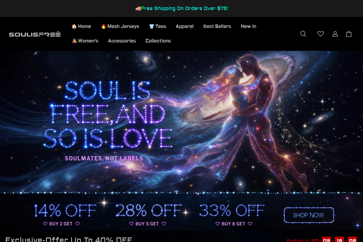 Soulisfree homepage screenshot