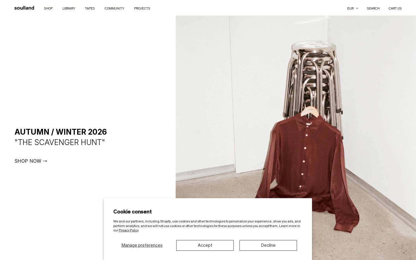 Soulland homepage screenshot