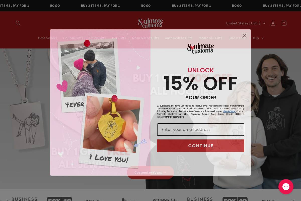 Soulmatecustoms homepage screenshot