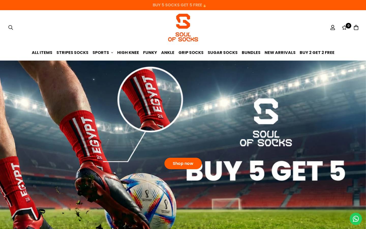 soulofsocks.com homepage screenshot