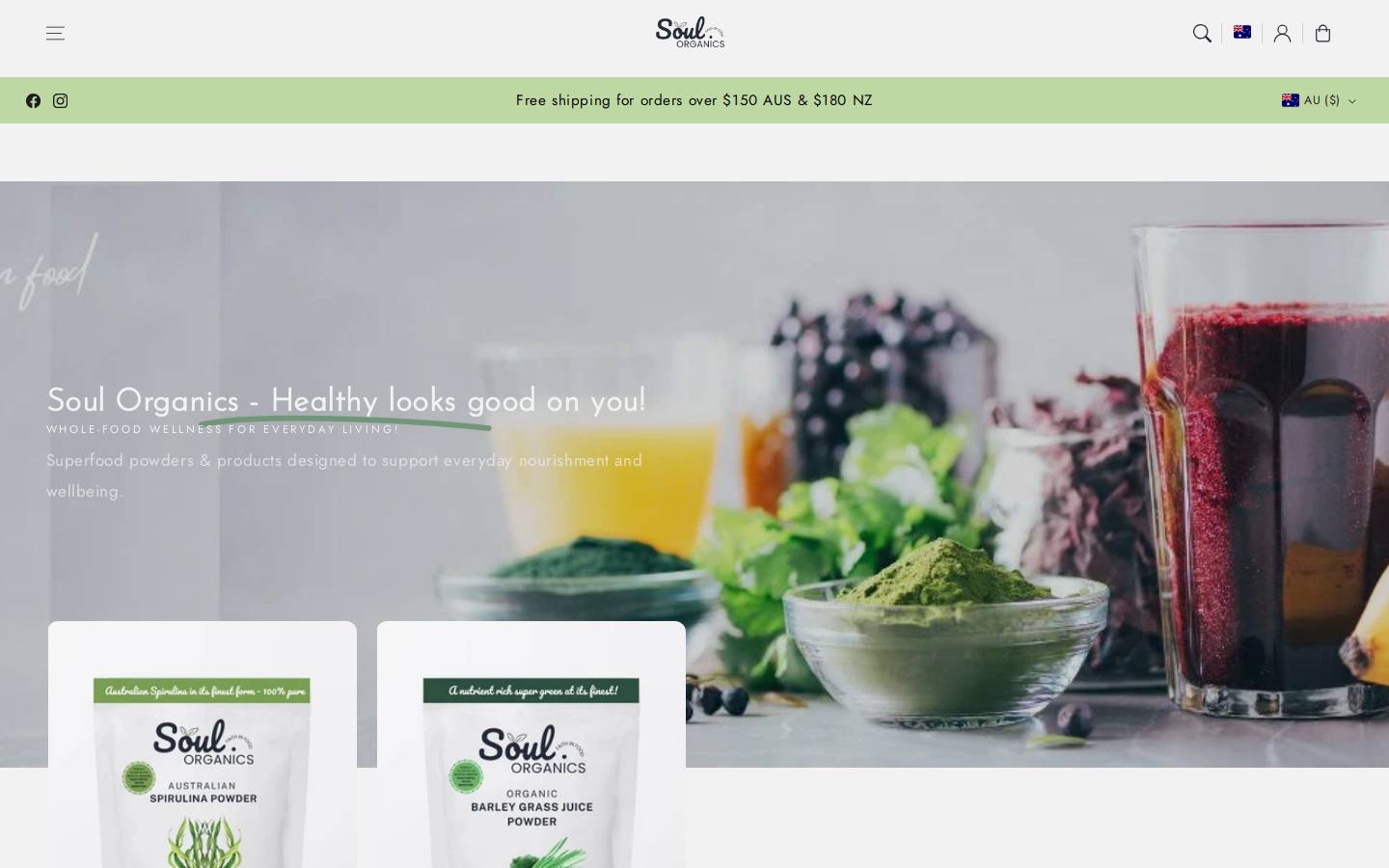 soulorganic.com.au homepage screenshot