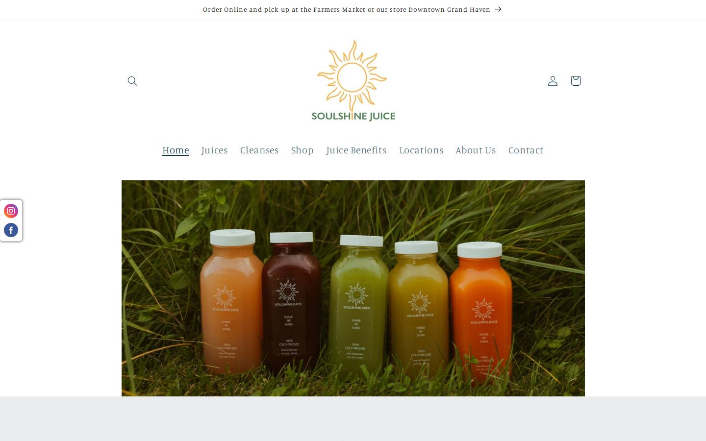 soulshinejuice.com homepage screenshot