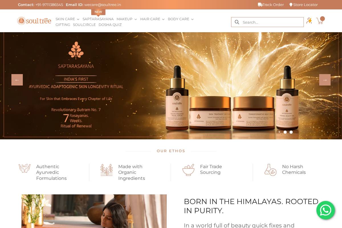 soultree.in homepage screenshot