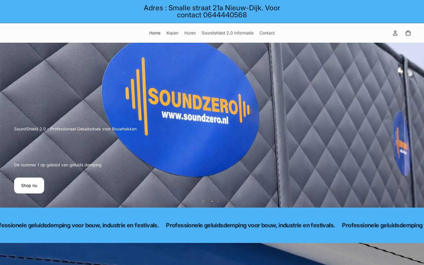 sound-zero.nl homepage screenshot
