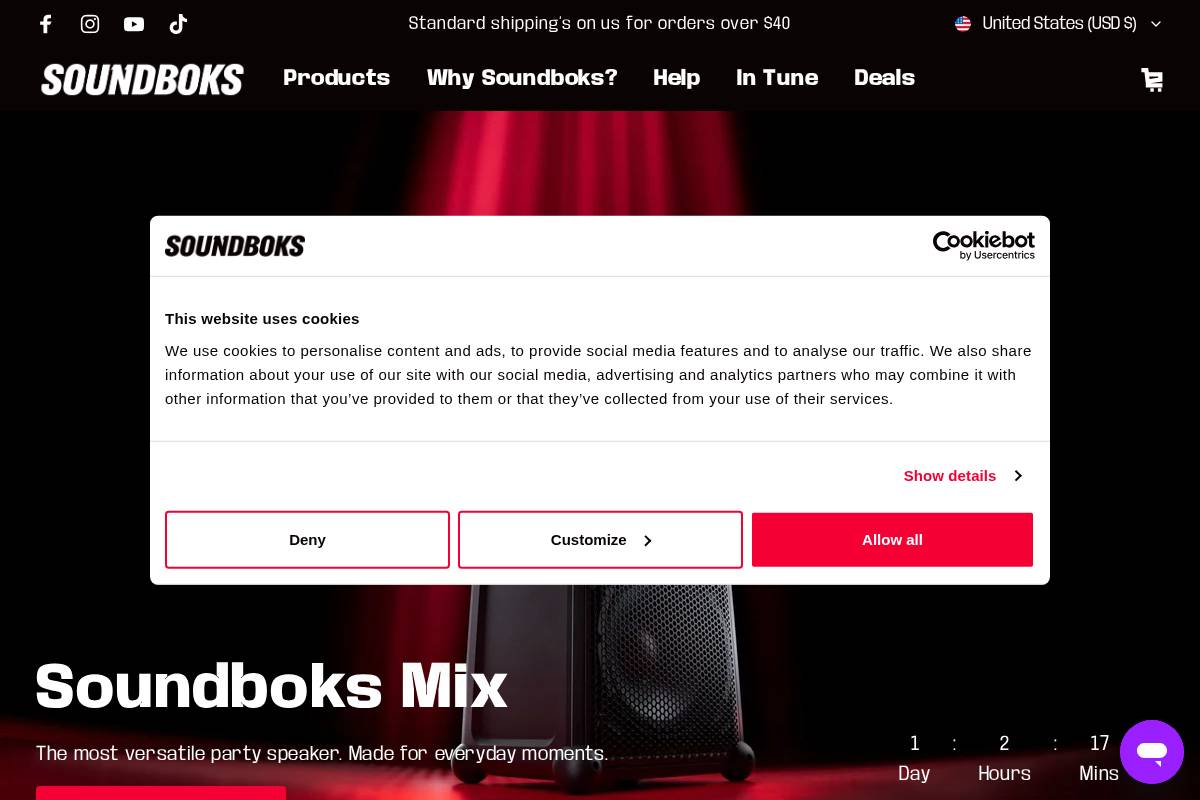 SOUNDBOKS homepage screenshot