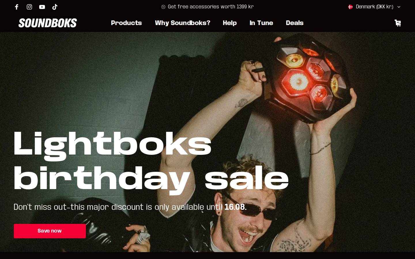 Soundboks homepage screenshot