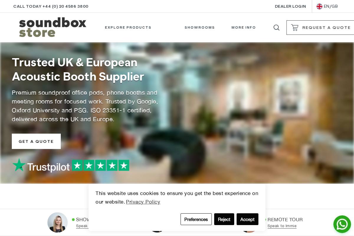 Soundbox Store homepage screenshot