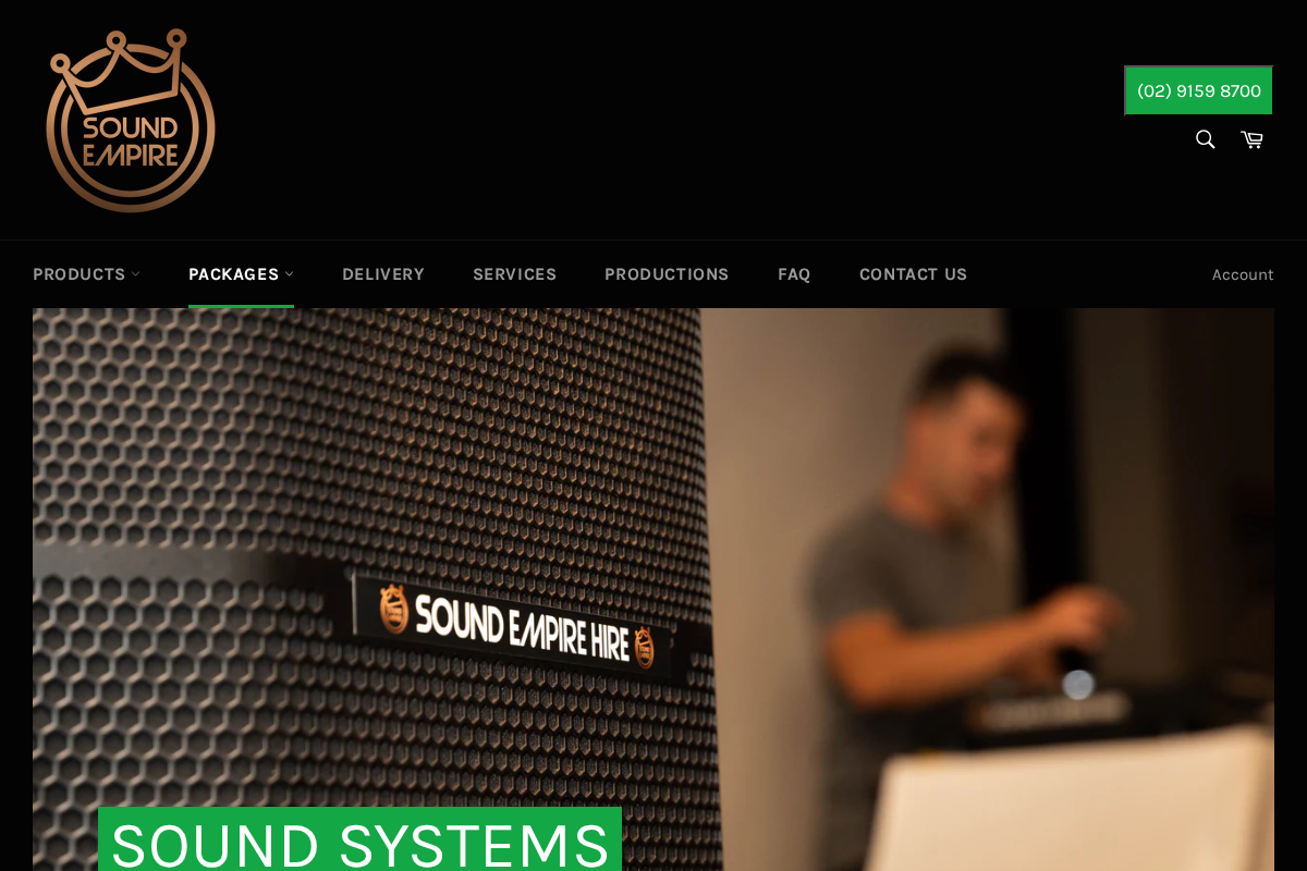 soundempire.com.au homepage screenshot