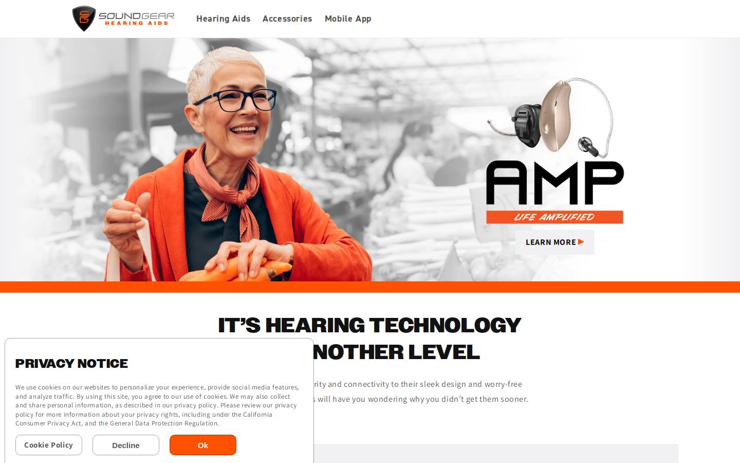 soundgearamp.com homepage screenshot