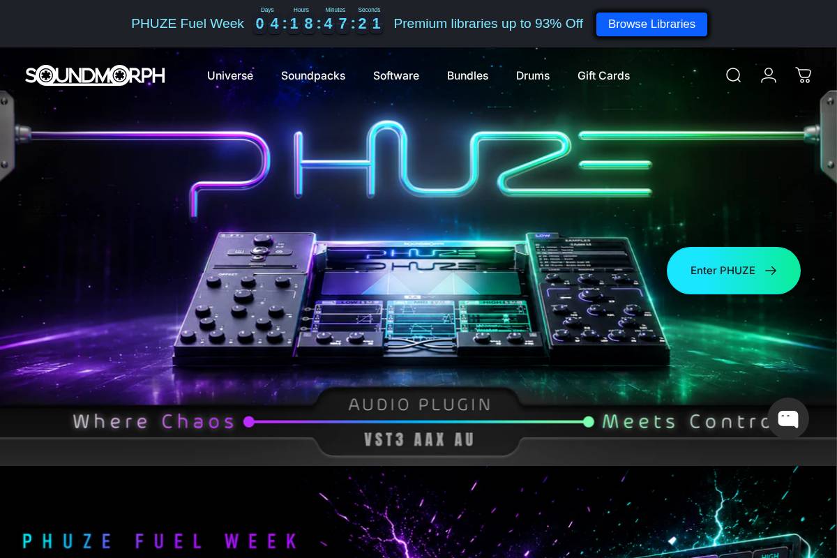 SoundMorph homepage screenshot