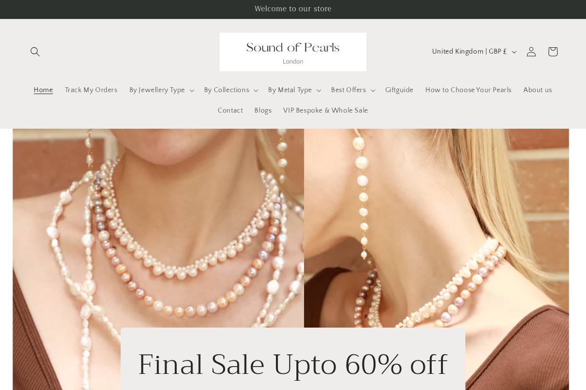 Sound of pearls london homepage screenshot