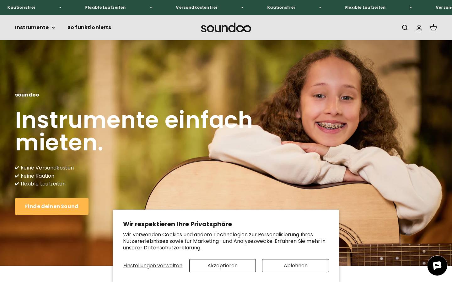 soundoo.com homepage screenshot