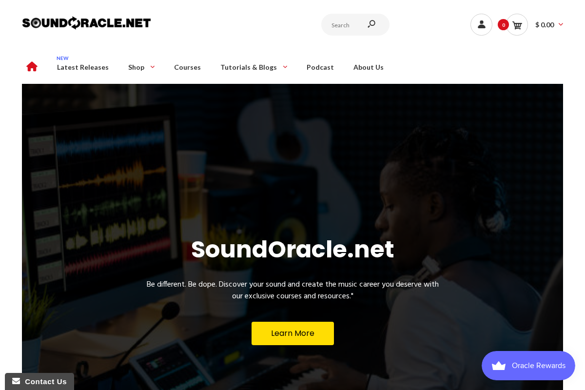 SoundOracle Sound Kits homepage screenshot