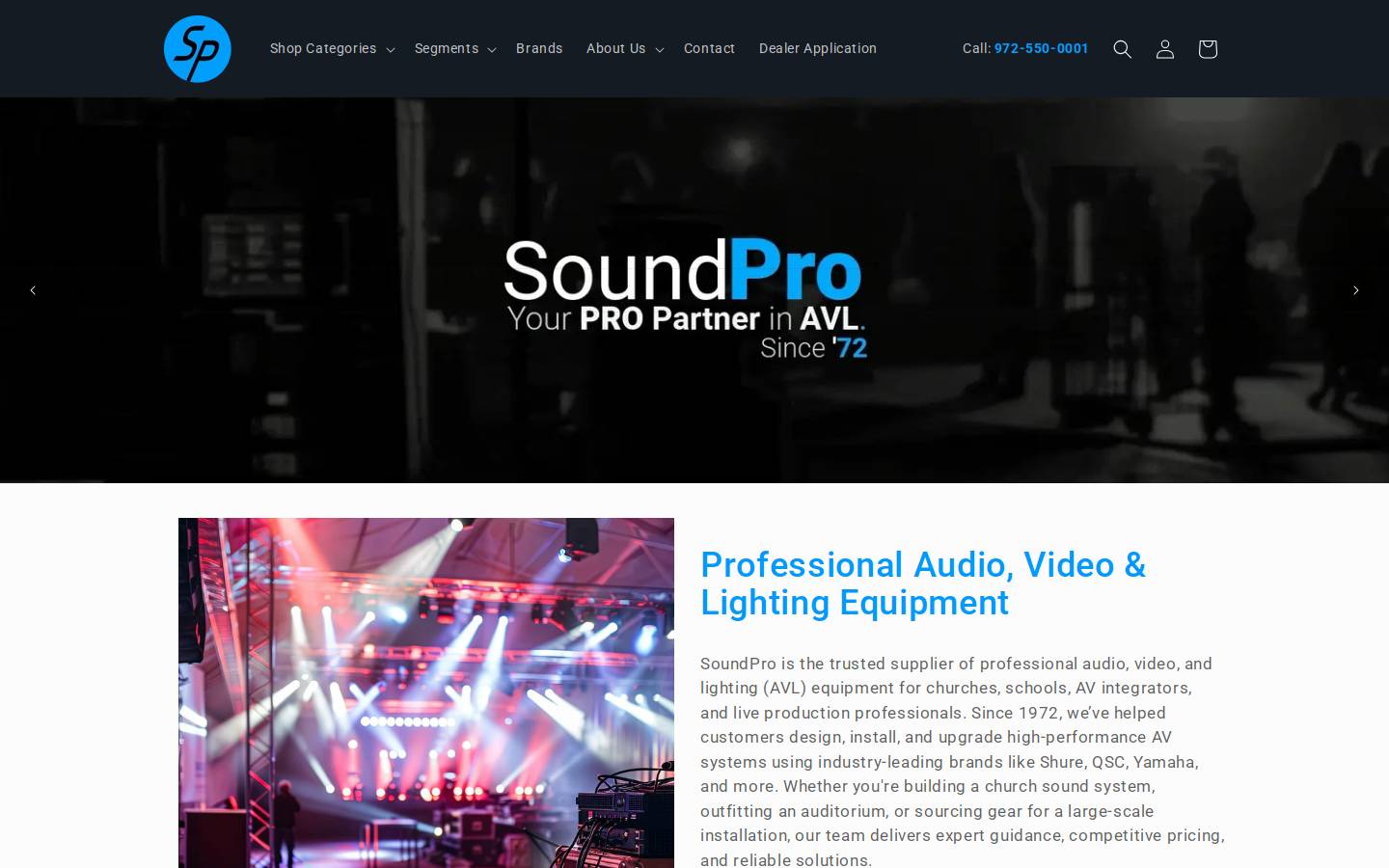 soundpro.com homepage screenshot
