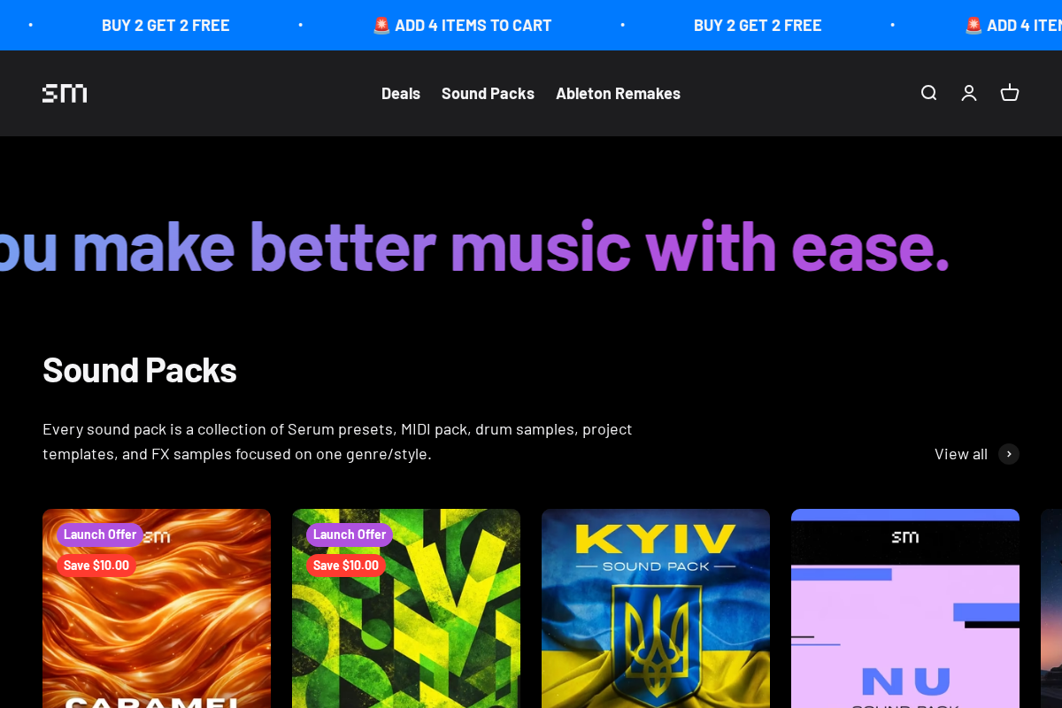 Soundsmania homepage screenshot