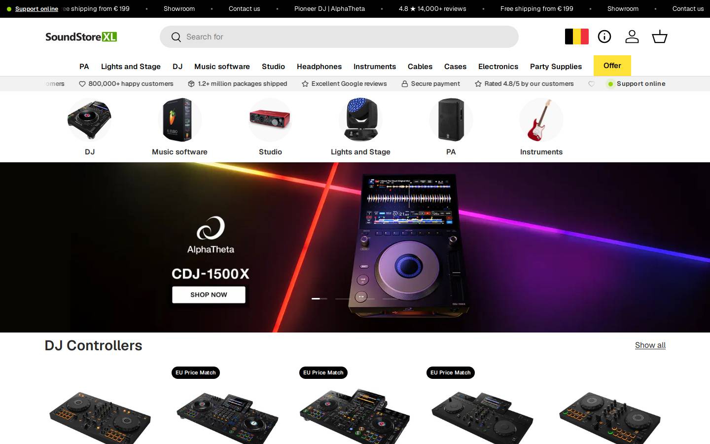 soundstorexl.com homepage screenshot
