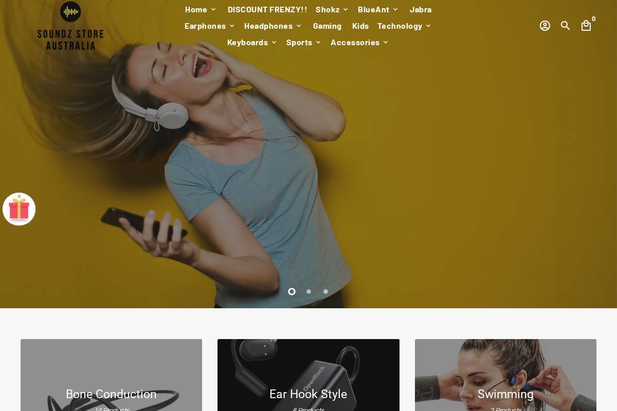 soundzstore.com.au homepage screenshot