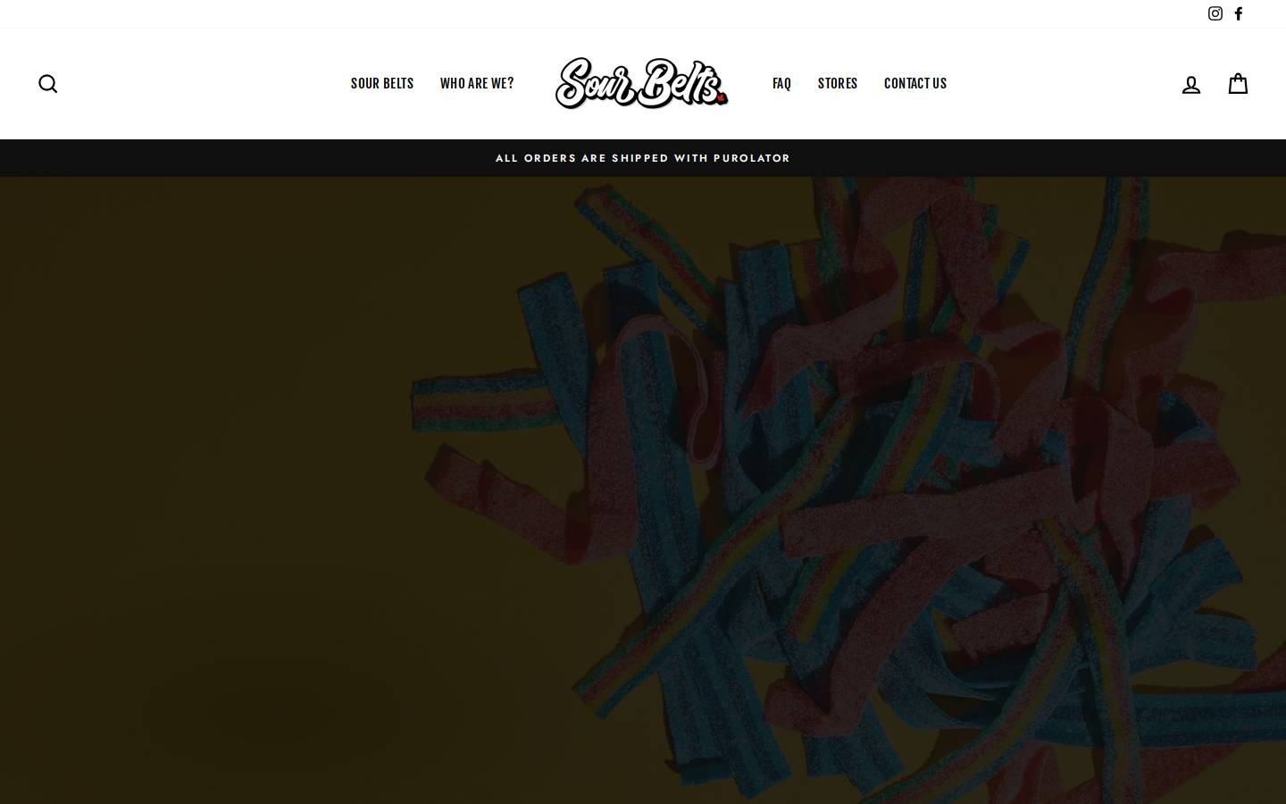 sourbelts.ca homepage screenshot