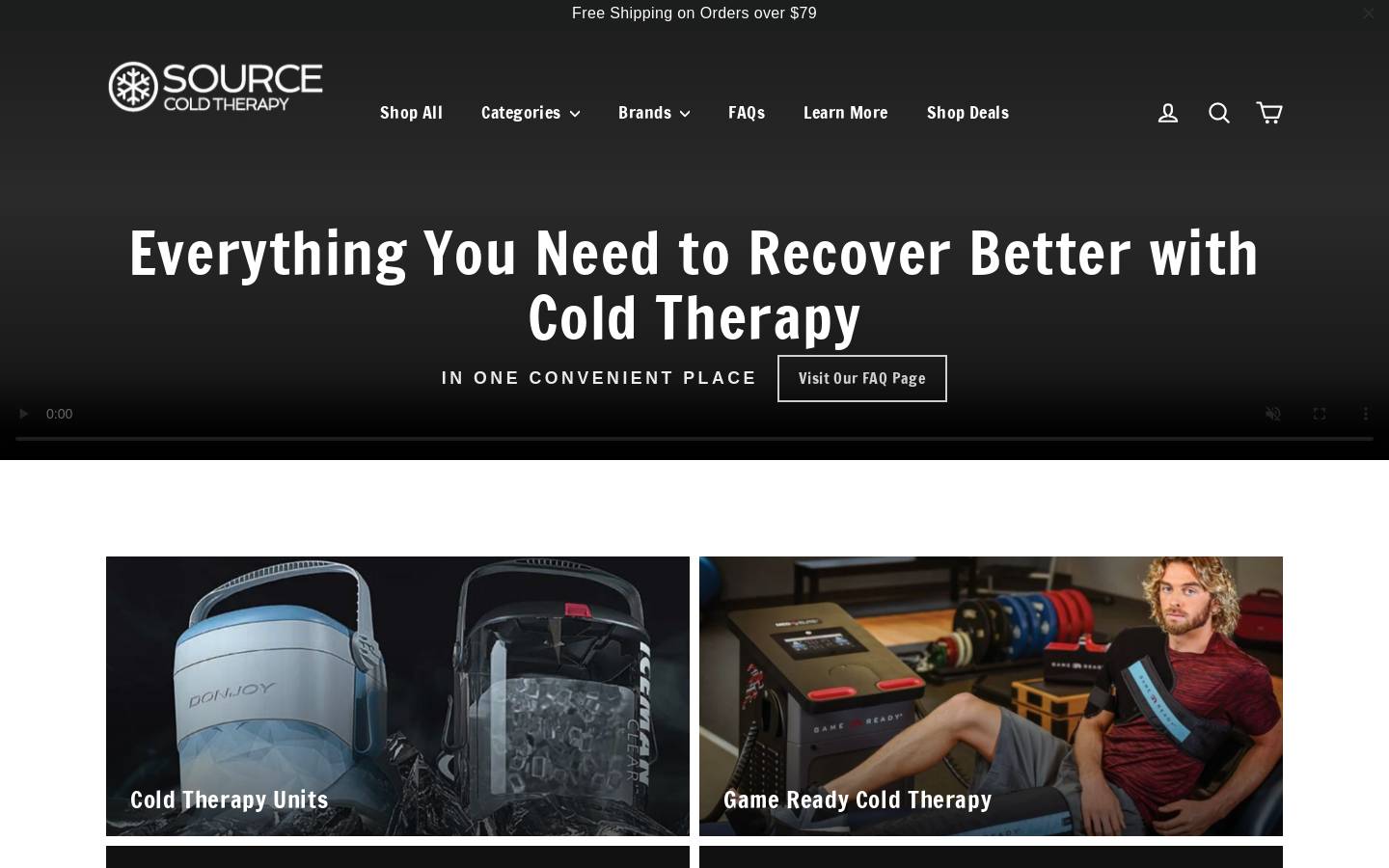 sourcecoldtherapy.com homepage screenshot