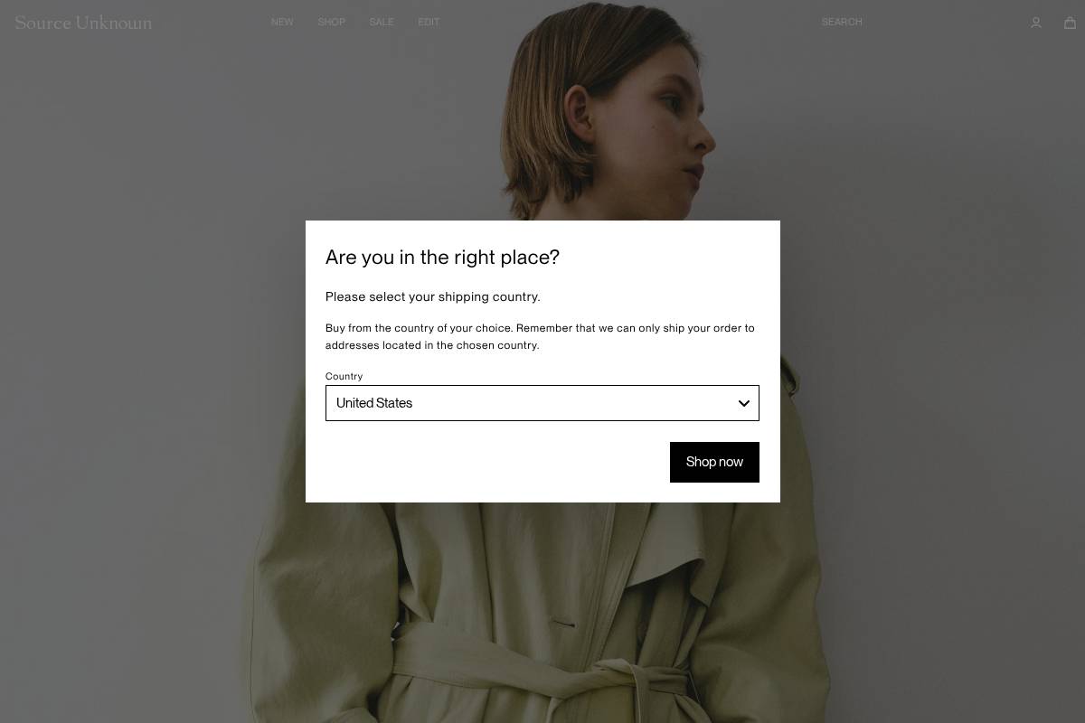 sourceunknown.com homepage screenshot