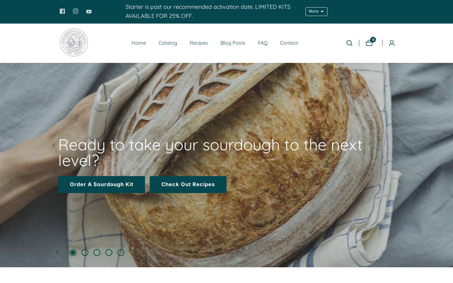 sourdoughenzo.com homepage screenshot