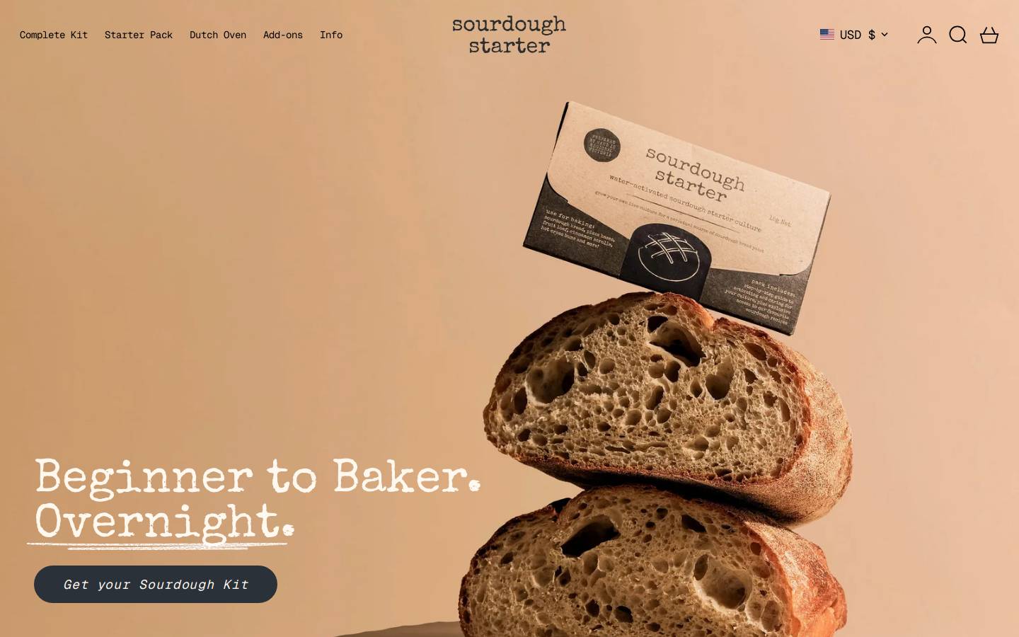 sourdoughstarter.co homepage screenshot