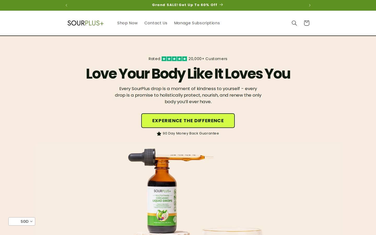Sourplus homepage screenshot
