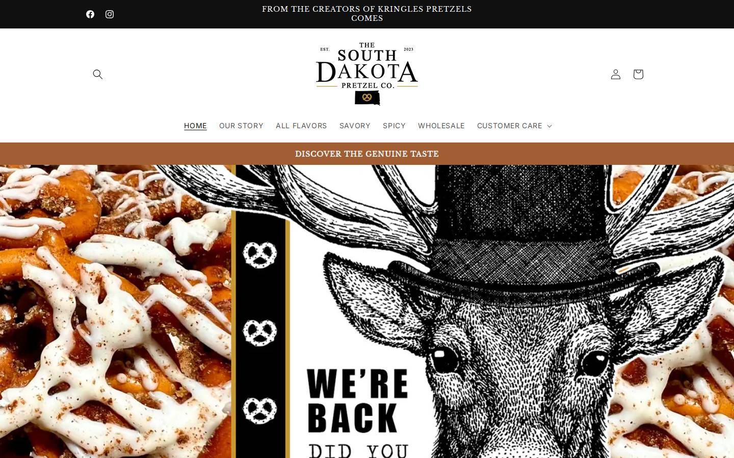 southdakotapretzels.com homepage screenshot
