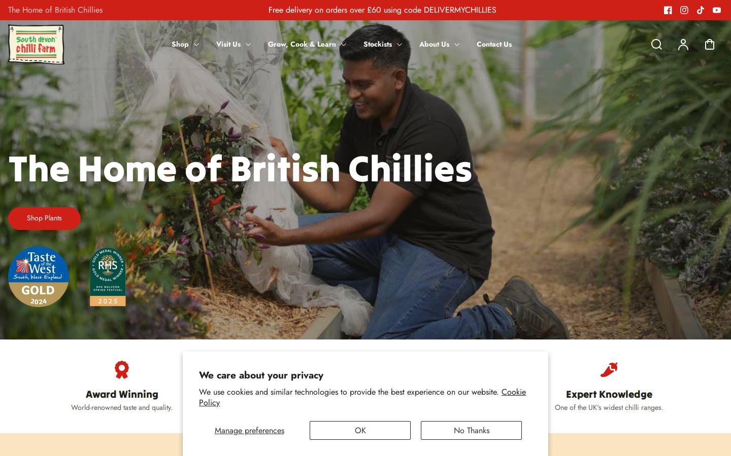 SOUTH DEVON CHILLI FARM homepage screenshot