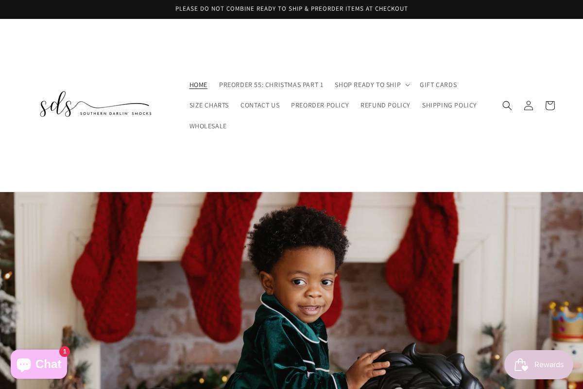 southerndarlinsmocks.com homepage screenshot