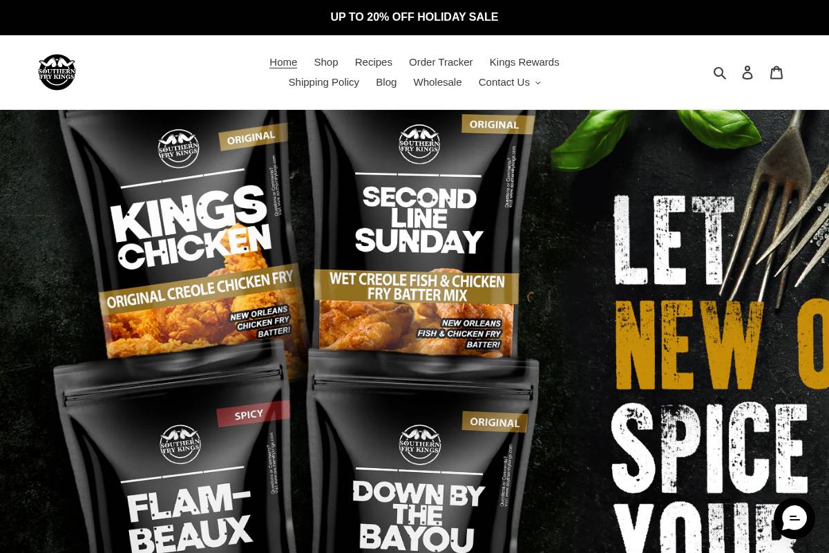 southernfrykings.com homepage screenshot