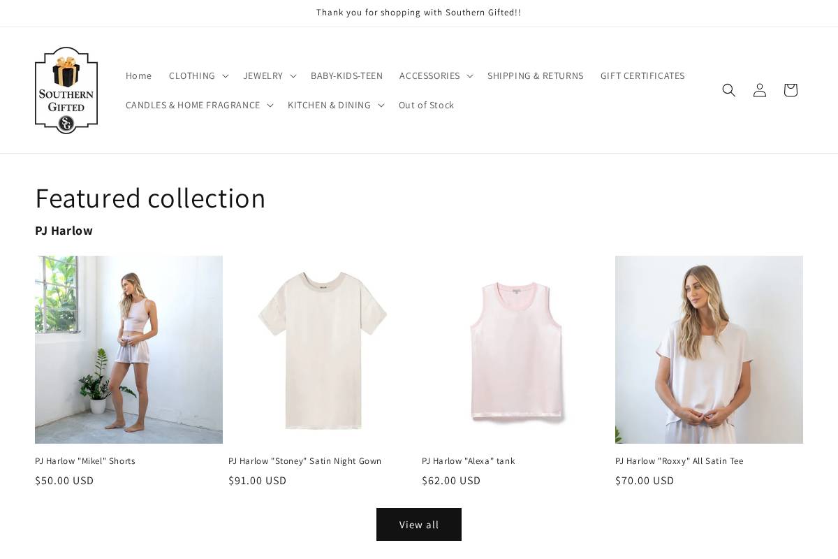 southerngifted.com homepage screenshot