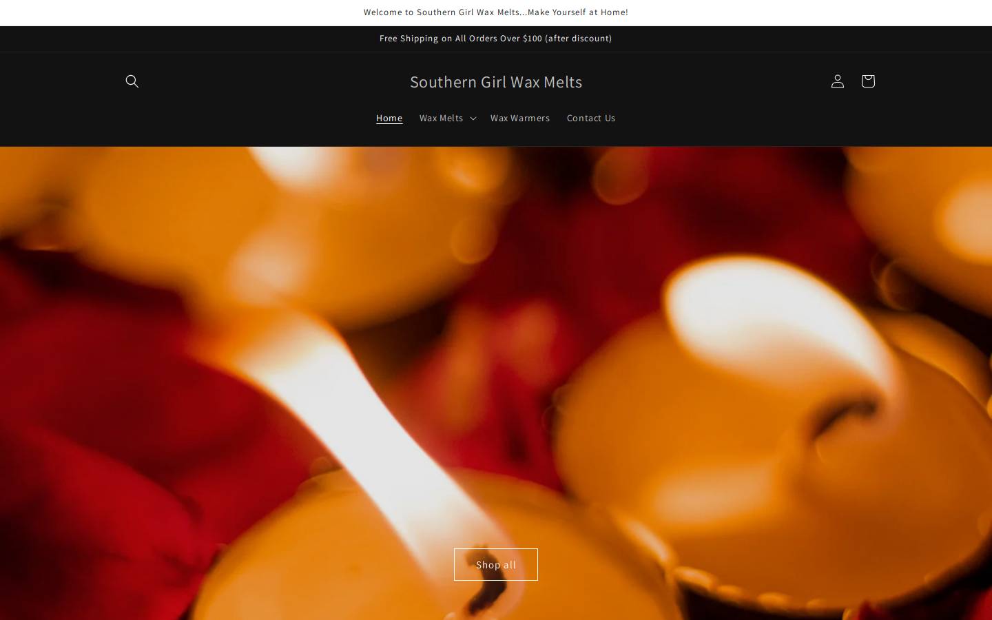 southerngirlwaxmelts.com homepage screenshot
