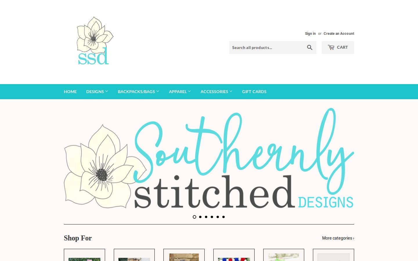 southernlystitcheddesigns.com homepage screenshot
