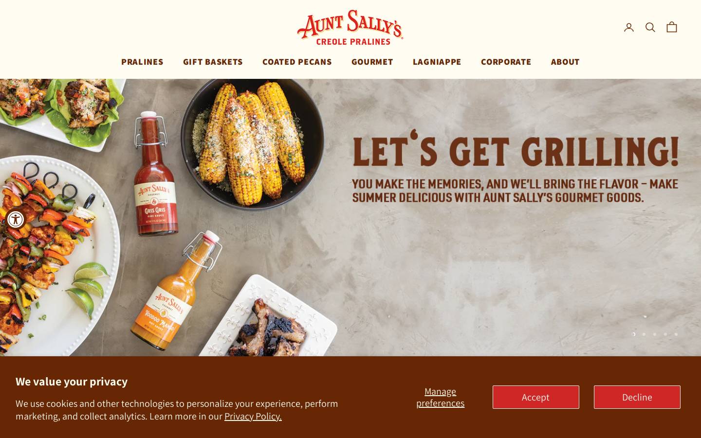 southernpralines.com homepage screenshot