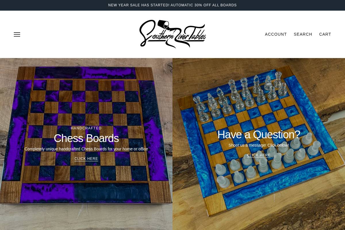 southernrivertables.com homepage screenshot