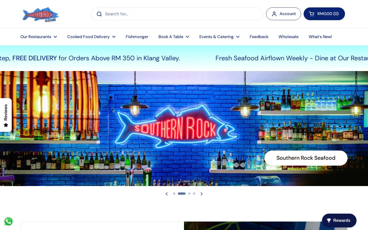 Southern Rock Seafood homepage screenshot