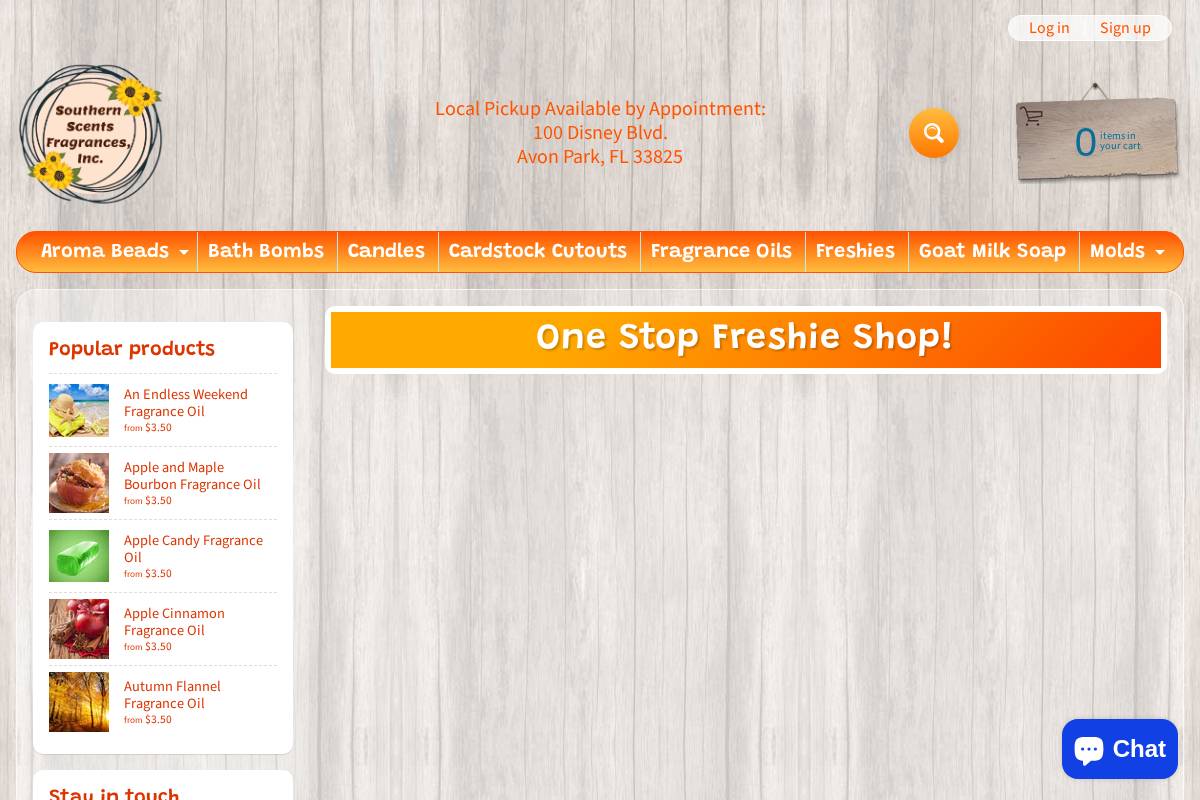 southernscentsfragrances.com homepage screenshot