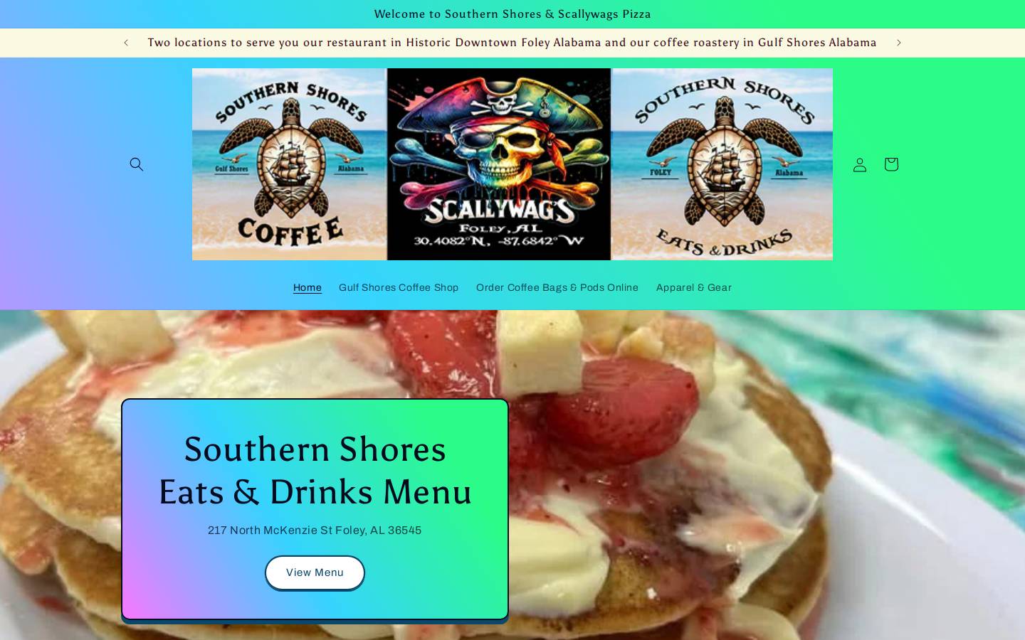 southernshorescoffee.com homepage screenshot
