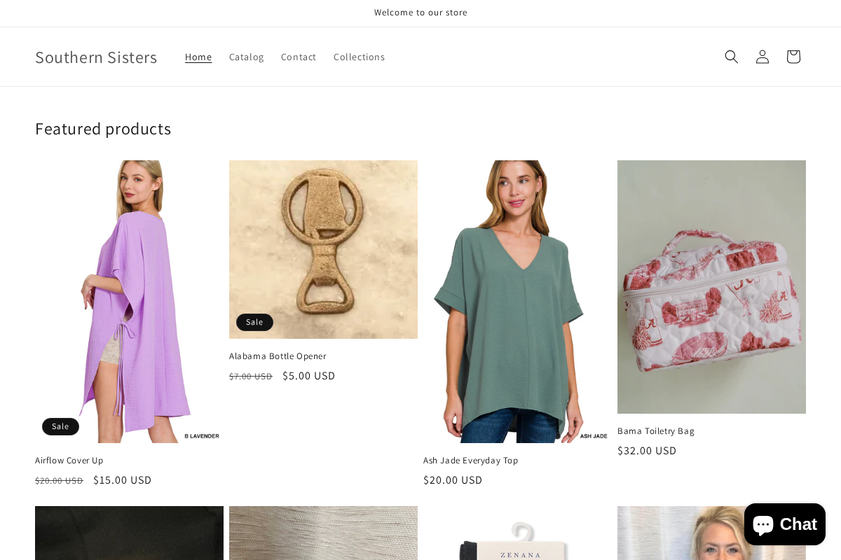 southernsistersshop.com homepage screenshot