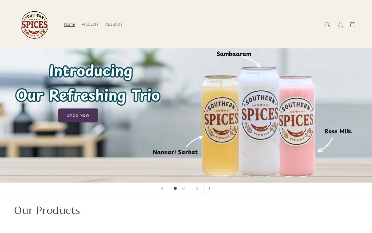 southernspices.ca homepage screenshot