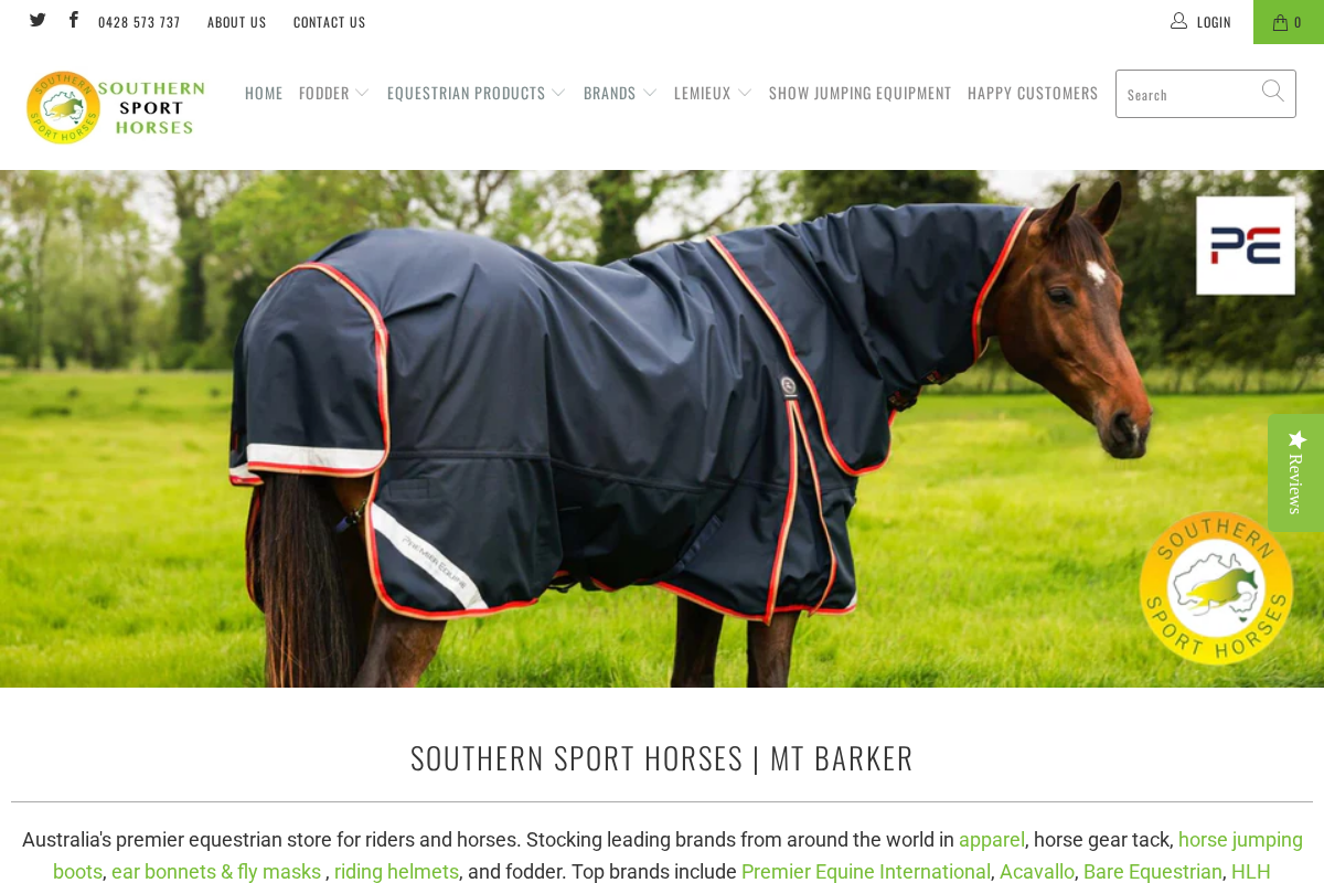 Southern Sport Horses homepage screenshot