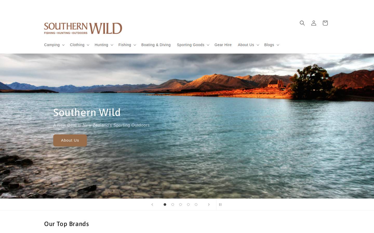 southernwild.nz homepage screenshot