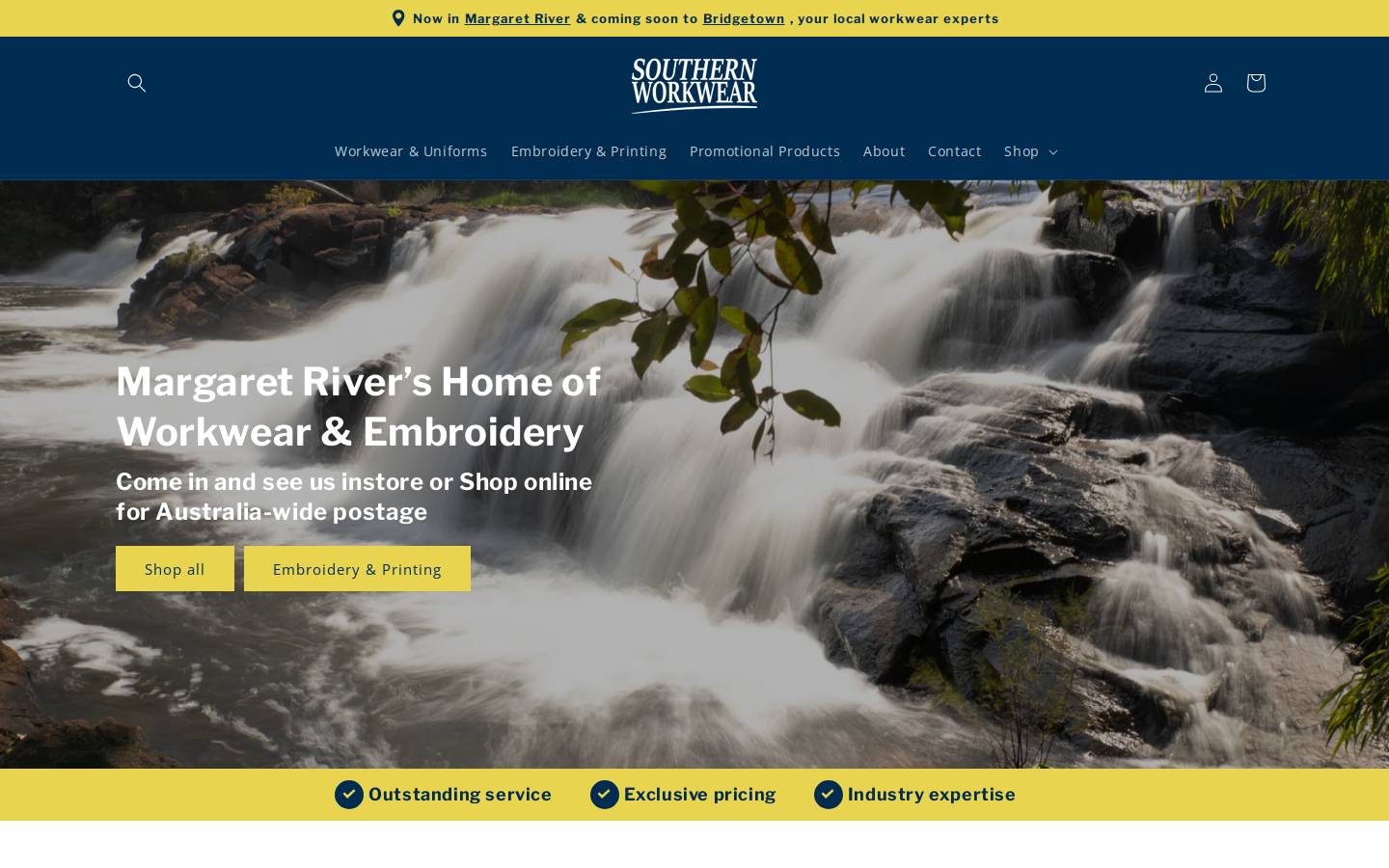 southernworkwear.com.au homepage screenshot