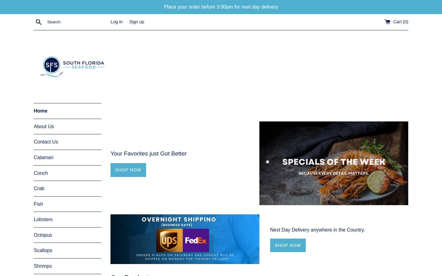 southfloridaseafood.com homepage screenshot