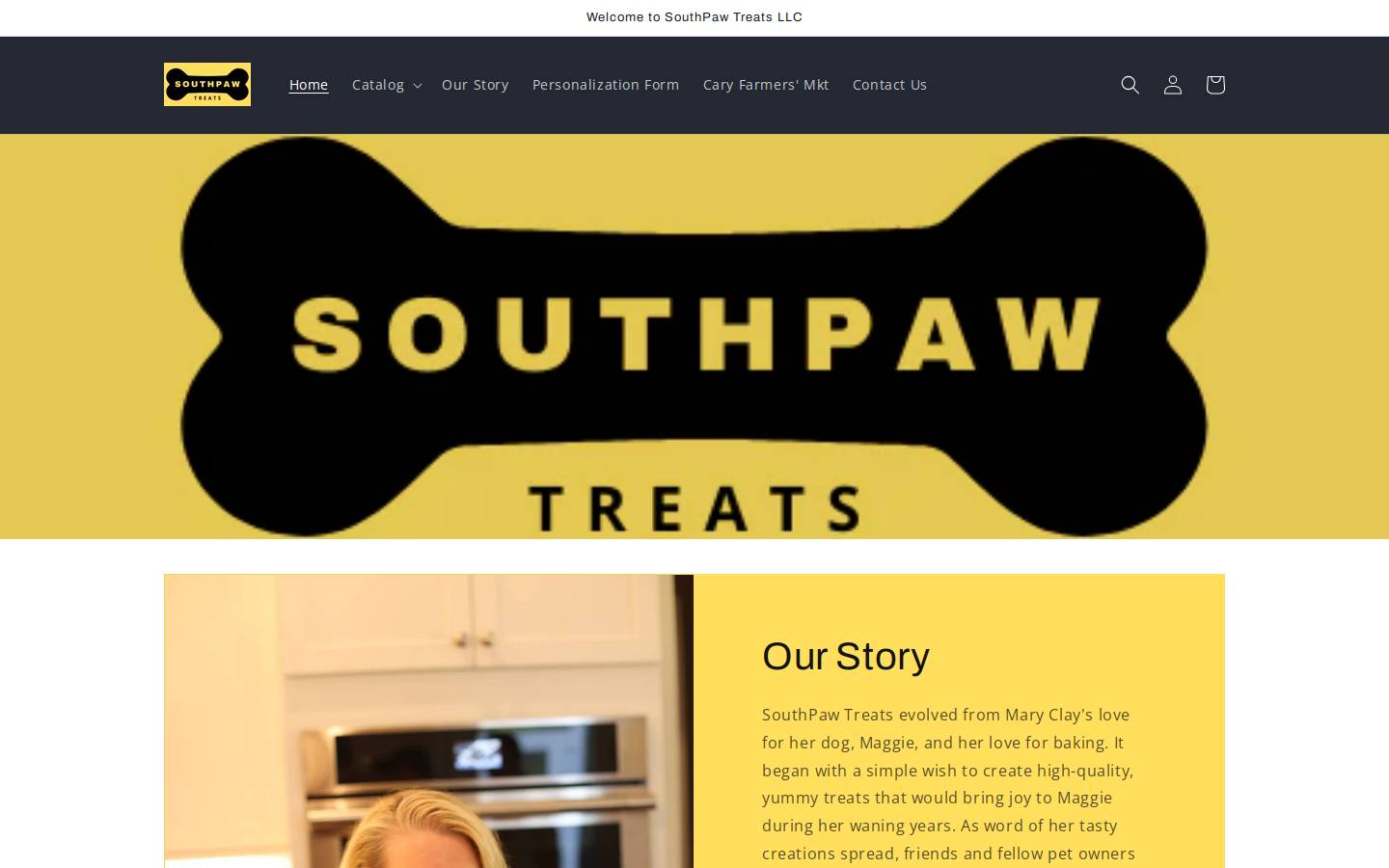 southpawtreatsnc.com homepage screenshot