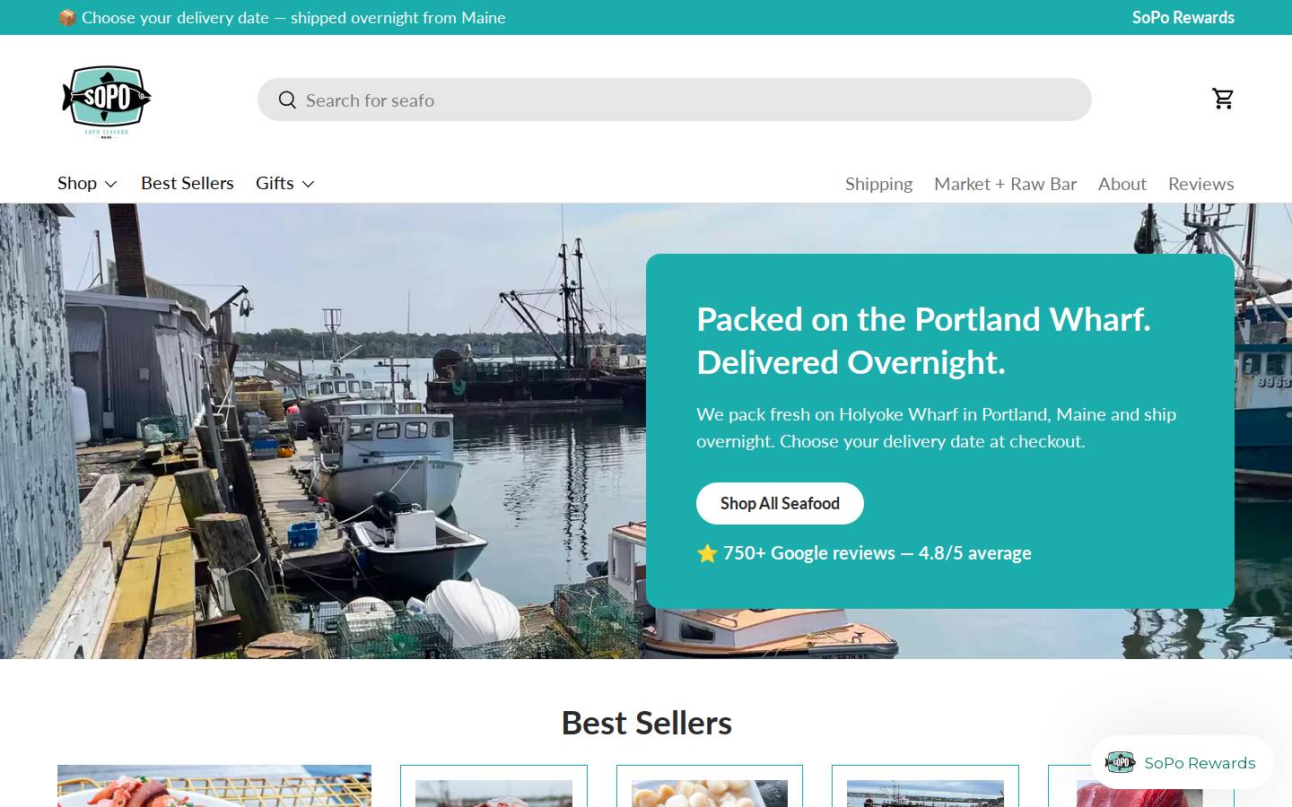 southportlandseafood.com homepage screenshot
