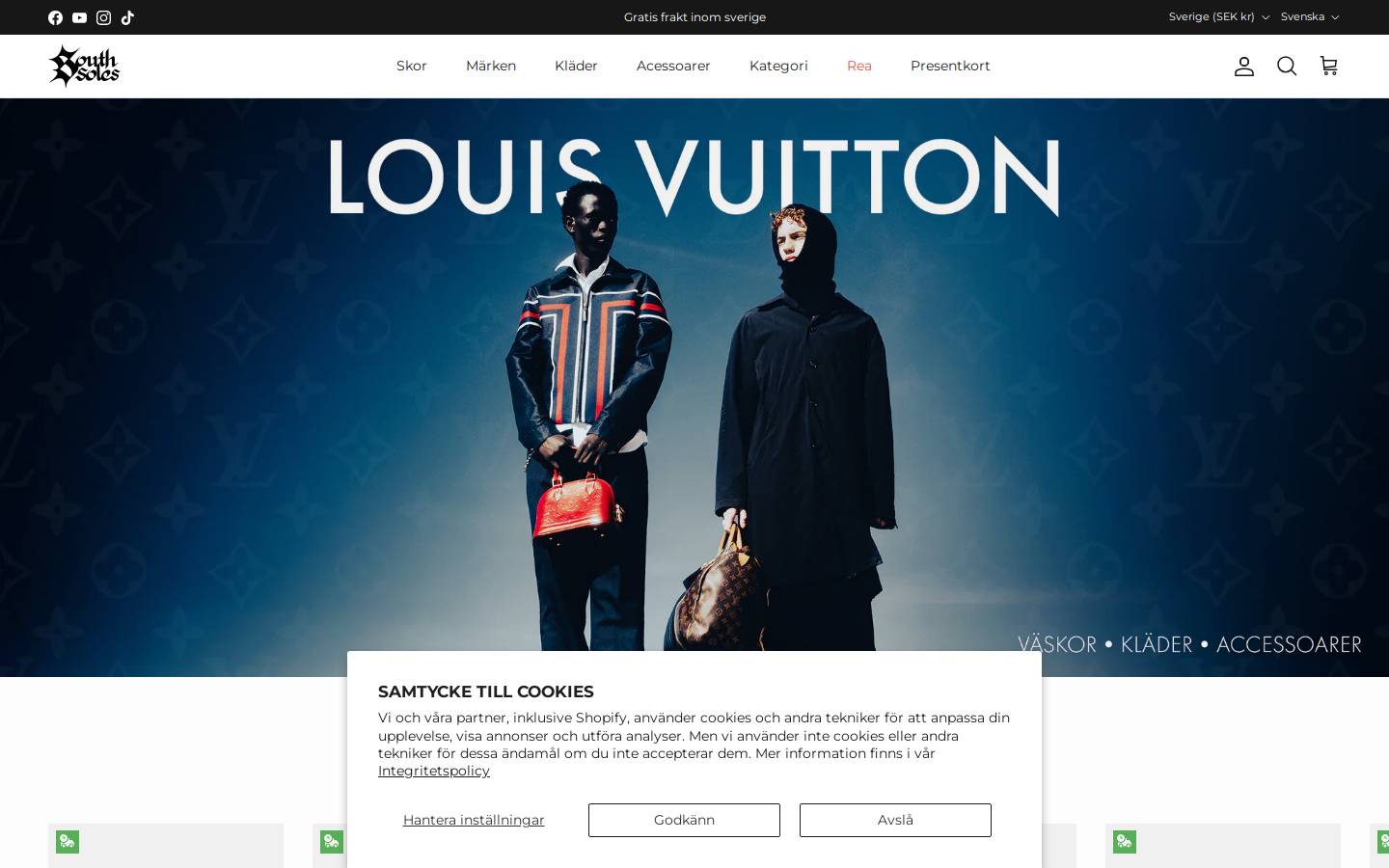 SouthSoles: Sneakers Butik i Malmö homepage screenshot