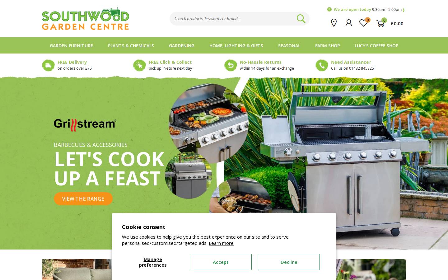 Southwood Garden Centre homepage screenshot