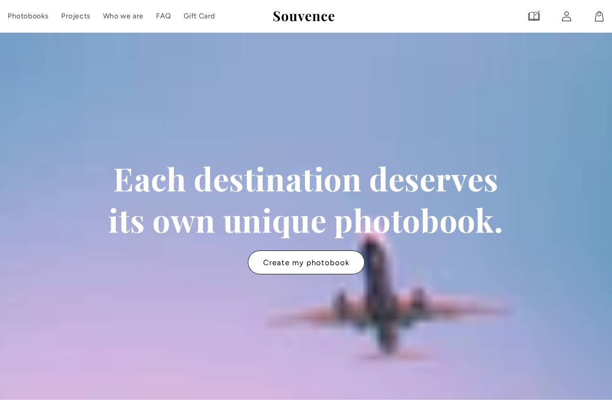 Souvence homepage screenshot